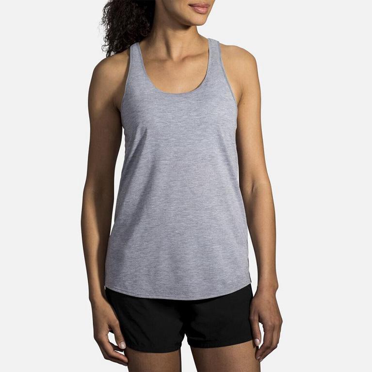 Brooks DISTANCE Running Tank Top Womens Canada - Grey (JGC431756)